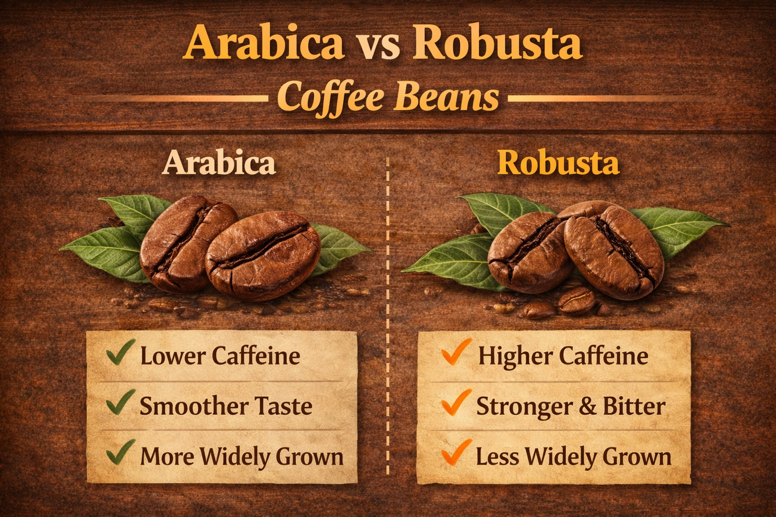 Caffeine Arabica vs Robusta Coffee Beans