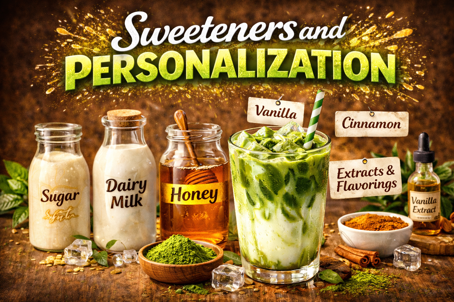 matcha latte Sweeteners and Personalization