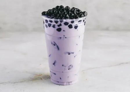 Tapioca Pearls and Taro Milk Tea