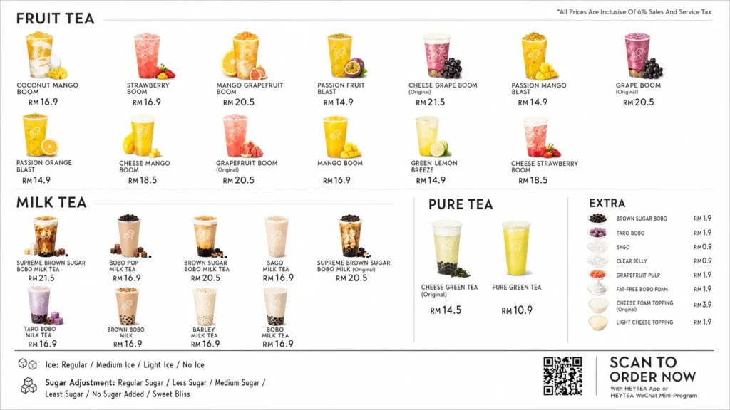 Heytea Malaysia Menu With Price