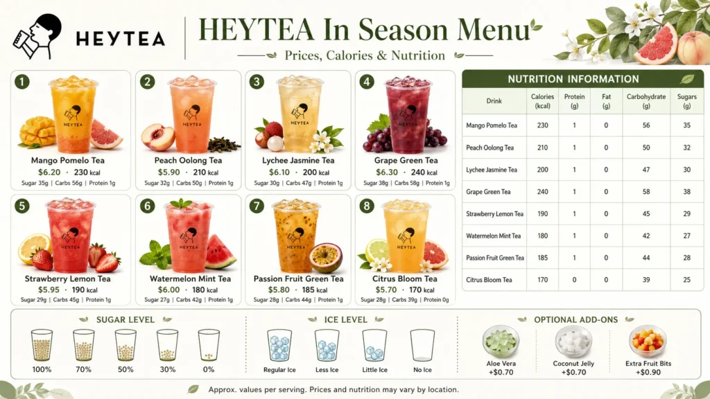heytea in season menu with price
