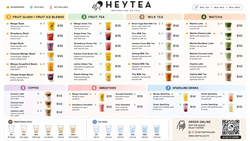 heytea menu with price in thailand