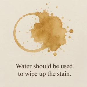 coffee Water should be used to wipe up the stain.